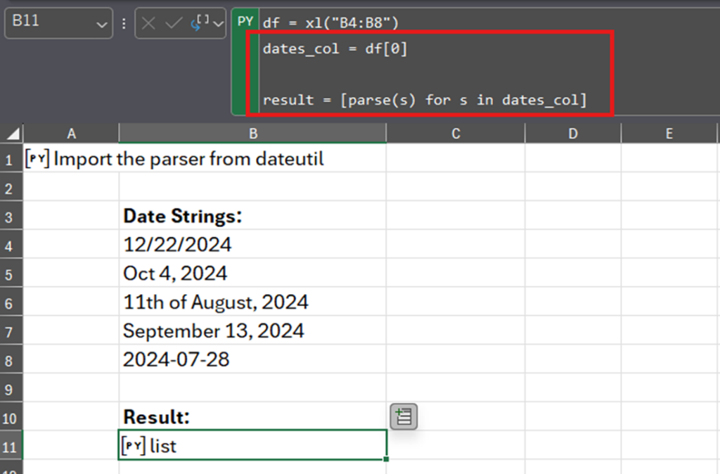 Python in Excel実践:バラバラな日付文字列をExcel日付に変換する方法 image